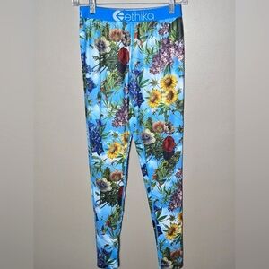 Women's NWT Ethika Floral Full Length Athletic Leggings, Size Small